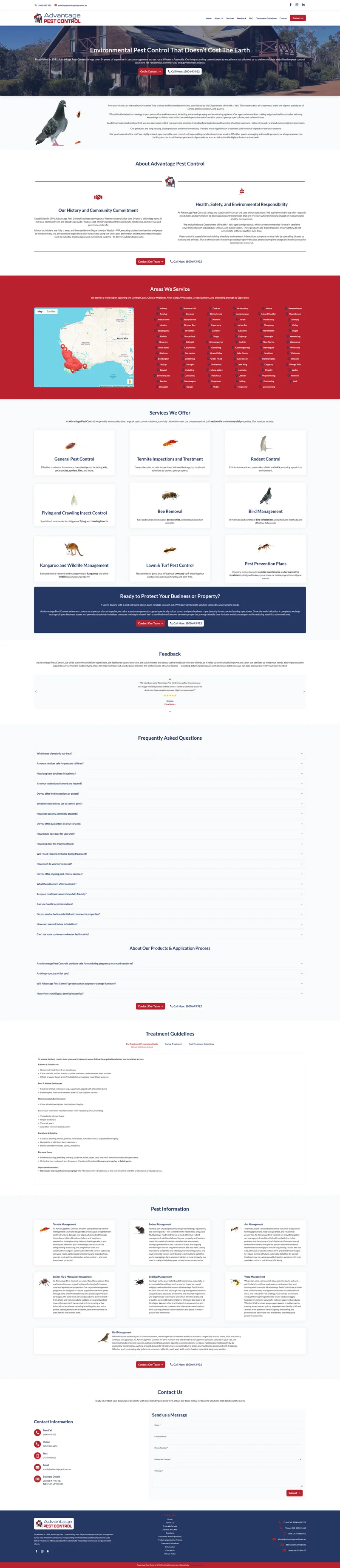 Advantage Pest Control website screenshot