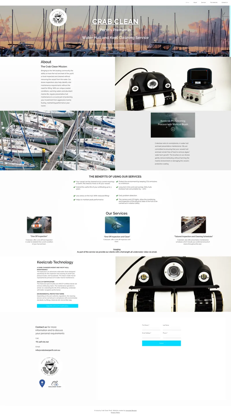 Crab Clean Perth website screenshot