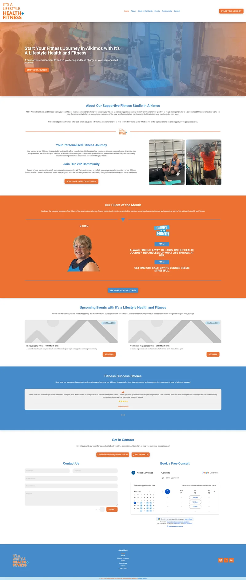 It's a Lifestyle Health & Fitness website screenshot