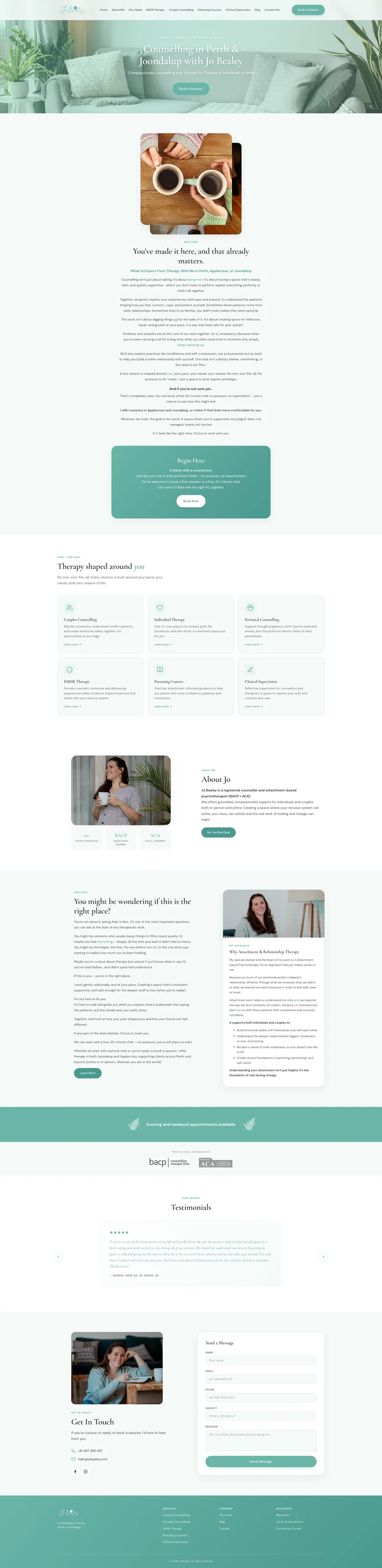 Jo Bealey website screenshot